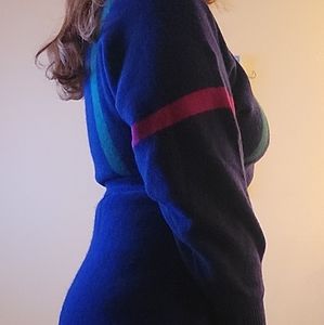 Vintage 80s Dior Suit Set Skirt and Sweater Set Retro Size Small Women's Wool